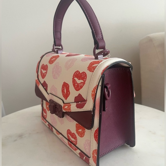 NWT ALDO Valentines Kisses Satchel Crossbody  Bag White Pink Purple - Picture 5 of 12